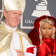 Nicki Minaj and her escort (Kevin White/Getty Images)